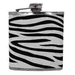 Zebra Fabric Flask