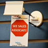 "SEE SALES ASSOCIATE" Hanging Tag for Locking Hooks