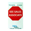 "SEE SALES ASSOCIATE" Hanging Tag for Locking Hooks