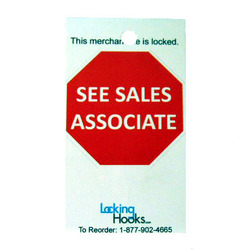 "SEE SALES ASSOCIATE" Hanging Tag for Locking Hooks