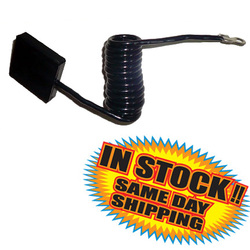 36" Coiled Cable with Small Eyelet and Square End