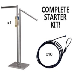 Cable Coat Lock Kit! 10 Cables, Mounting Hardware, 2 Keys