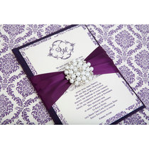 Susan Couture Silk Fabric Invitation Pad - Purple