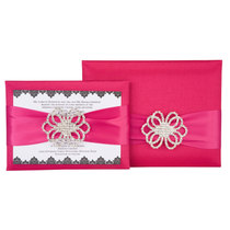 Nicole Silk Box Invitation Suite in Hot Pink